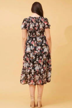 MERRY FLORAL MIDI DRESS -Printedcarpetus 93bf5759b7eafee78a714ab4d3a007c3