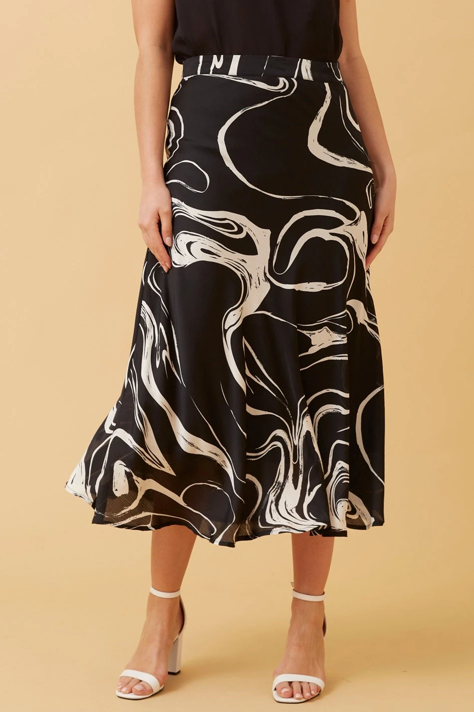 CYRUS ABSTRACT PRINT MIDI SKIRT 5 CYRUS ABSTRACT PRINT MIDI SKIRT - Image 3