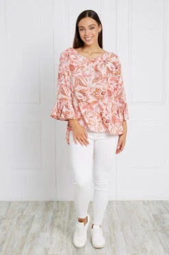 PAISLEY FLORAL FRILL TOP -Printedcarpetus 9409af33d7b57e2dcba0acc8c5045105