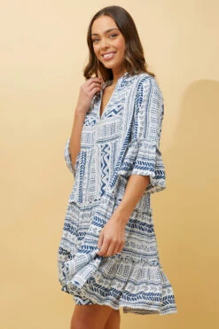 WANYA AZTEC BOHO SHORT DRESS -Printedcarpetus 94b45b2389d5fd90afc0aed8e9cb1ac6