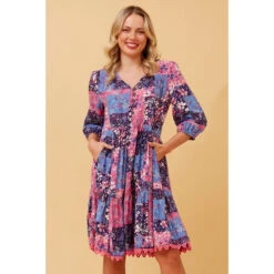 ARRAN PATCHWORK FLORAL BOHO DRESS -Printedcarpetus 94e547dad4541154298269e779ecf676