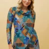 WHISPER ABSTRACT PRINT CROSSOVER TOP -Printedcarpetus 94f4a3753a93fc72468fb00f6147f808
