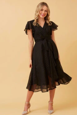 NALANI MOCK WRAP MIDI DRESS -Printedcarpetus 9502e96b80b565d9c9a30120f4d3b7bf