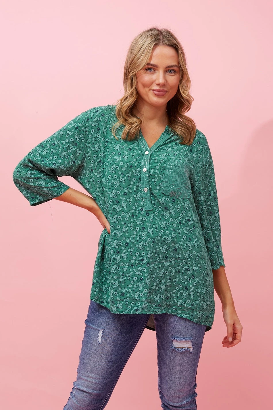 ROSETTA FLORAL SEQUIN DETAIL TOP 5 ROSETTA FLORAL SEQUIN DETAIL TOP - Image 3