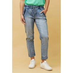 PEGGY DENIM JOGGER PANTS -Printedcarpetus 95960ecadc0507109e1a2e2910648de4