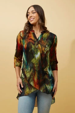 VICKY ABSTRACT PRINT TUNIC TOP -Printedcarpetus 960cab7af5f687899de7802e895f2556