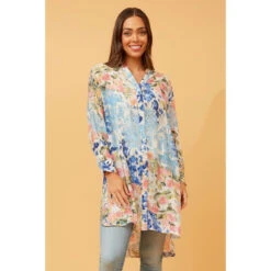 JANSON FLORAL HI LOW TUNIC -Printedcarpetus 96c0581d4e4e71e0f563ce1932e92591