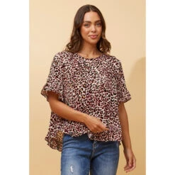 Stella FRILA LEOPARD PRINT TOP -Printedcarpetus 96ca010936c1992cbbc0dc9f89593f96