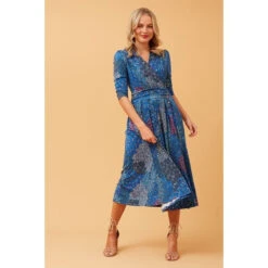 Stella GRACE PEACOCK PRINT MIDI DRESS -Printedcarpetus 9741dca9f9c38cf7be54c4221863572b
