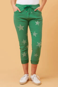 JANJA EMBELLISHED STAR PRINT JOGGERS -Printedcarpetus 97ae91ae4bd22cfb7465eca403e6a115