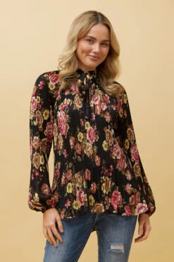 PETA FLORAL PLEATED BLOUSE