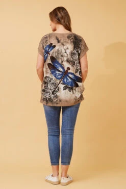 EXCELINA DRAGONFLY PRINT TOP -Printedcarpetus 98a3fd7c32a15f3d86a32cebbea08bfa