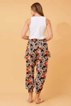 LEAF PRINT BOHO HAREM PANTS -Printedcarpetus 98c1b24f7f5cb352c91e6debc60a35e5
