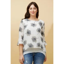 RUMI DOUBLE LAYER LEAF PRINT TUNIC TOP -Printedcarpetus 9b37828d5447e3c3e1e4010a7cbf97f5
