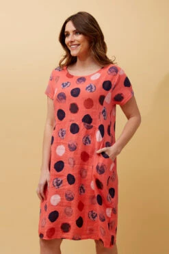 MESSINA POLKA DOT LINEN DRESS -Printedcarpetus 9c31c533972d22418704dea25a793e7e