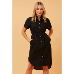 GERALDINE LINEN SHIRT DRESS -Printedcarpetus 9da931234c873c754f44a1c47313b512