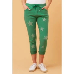 JANJA EMBELLISHED STAR PRINT JOGGERS -Printedcarpetus 9dcd2a8e386f866cc4a3cdd7b68a67a0