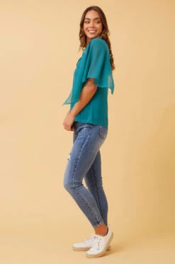 LEILANI SPLIT SLEEVE TOP -Printedcarpetus 9dd3b33e7fac27d3f9b24fa525179509