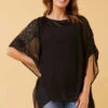 MARILYN SEQUIN COLD SHOULDER TOP -Printedcarpetus 9de9f0e937b9f787790fc0e51234f844