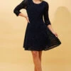 CAMILA FLOCKING PRINT LACE SHORT DRESS -Printedcarpetus 9ff7a328b22f712702218e305ed40078