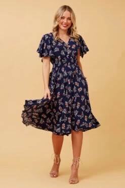 SANDY FLORAL SHORT DRESS -Printedcarpetus a05c19c03a3a3cc4e36709ce404acc95