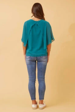 LEILANI SPLIT SLEEVE TOP -Printedcarpetus a244838befbd5a3339956555bfcff15d