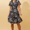 SILVANIA FLORAL WRAP SHORT DRESS -Printedcarpetus a2c58462edcf0acff5434e6b13f7cc5d