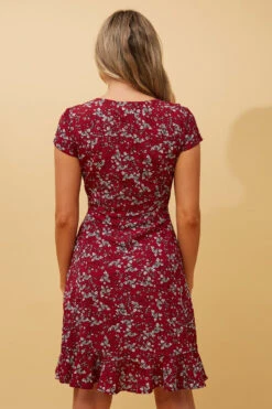 FRIDA FLORAL MOCK WRAP DRESS -Printedcarpetus a3836e16ddd56364ca0c2ad8c3ed5660