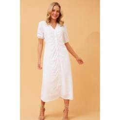 EMIKO BUTTON FRONT LINEN DRESS -Printedcarpetus a409566c1b4bf3b8110028ff8665f982
