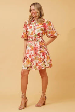 VELDA FLORAL SHORT DRESS -Printedcarpetus a422db4166393cf3080d2aac42f47323