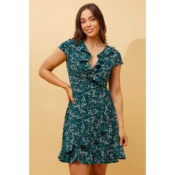 FRIDA FLORAL MOCK WRAP DRESS -Printedcarpetus a453eacdd4f27faf4096c5c0804826dd