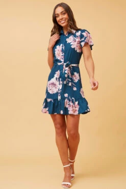 OLIVE FLORAL SHIRT DRESS -Printedcarpetus a48505cbf7a680b93f11d96527ad96b9