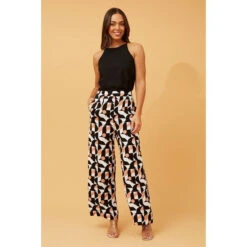 LOXANA WIDE LEG GEOPRINT PANTS -Printedcarpetus a5eaf082925252942a1469fd0453fa09