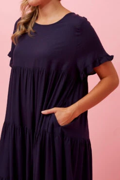 KELLY TIERED LINEN SHORT DRESS -Printedcarpetus a5fd75b880da923e40a69d3792aa2dce