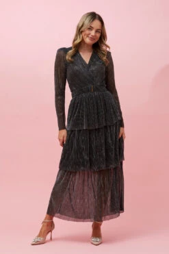 ANTONIA PLEATED TIERED MAXI DRESS -Printedcarpetus a74cdd5bc096b03482db15d05a656c5c