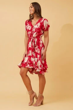 BRENDA FLORAL SHORT DRESS -Printedcarpetus a7e5585a9381112b8d39fc984905895b