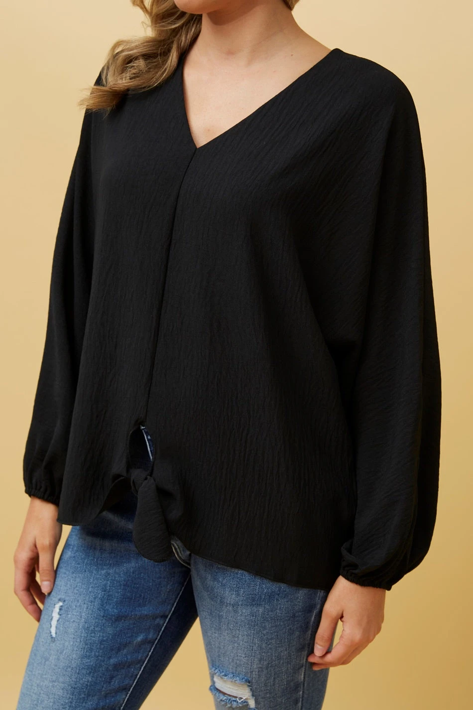 GLENN BATWING SLEEVE FRONT KNOT TOP 9 GLENN BATWING SLEEVE FRONT KNOT TOP - Image 7