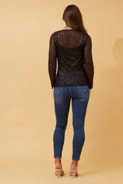 LEISEL SEQUIN TOP -Printedcarpetus a8f277c7467381ee89fddc7733b9a315