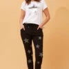 JANJA EMBELLISHED STAR PRINT JOGGERS -Printedcarpetus a96493468c3ea445d74ea739f8c4283f
