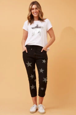 JANJA EMBELLISHED STAR PRINT JOGGERS -Printedcarpetus a96493468c3ea445d74ea739f8c4283f dc9aef8e c7d0 4873 a3ee d60bfb914e86
