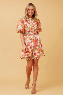 VELDA FLORAL SHORT DRESS -Printedcarpetus a969d0a5290cdc183a7eaa9a648895b7