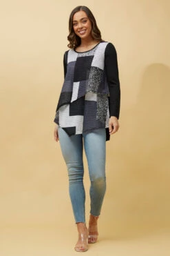 BOBBI DOUBLE LAYER COLOUR BLOCK TOP -Printedcarpetus a98b123f85dd6c28101a564153e0b7a5