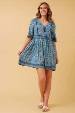INDIANA PAISLEY BOHO SHORT DRESS