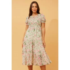 MERRY PUFF SLEEVE FLORAL DRESS -Printedcarpetus aa805ca11702f3a5569278c43f57ebca