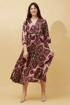 MARIETTA SATIN MIDI DRESS -Printedcarpetus aa865f13c20843f835f0161be0dd38ef