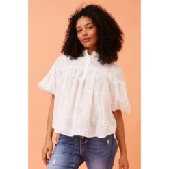 JANICE BRODERIE ANGLAISE BLOUSE -Printedcarpetus aacff70a7d54fe9856aed69dc578724a