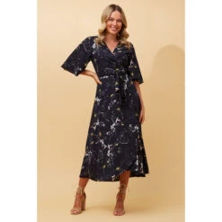 AVALON FLORAL WRAP DRESS -Printedcarpetus abea59af6ea414caebcb414a837bf98d