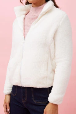 LYN ZIP FRONT FAUX FUR JACKET -Printedcarpetus abf639ad420f71110d8606c928082d6c