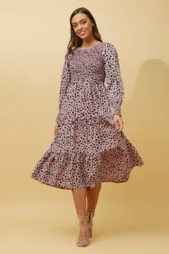 SHERRY ANIMAL PRINT TIERED MIDI DRESS -Printedcarpetus ad0eb3912b1f78565603a68935e0aaa6