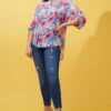 FLORAL PLEATED BLOUSE -Printedcarpetus ad682d99cbd8689348b936c4111536e2